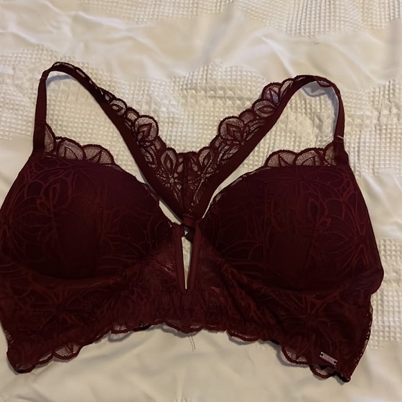 Pink Victorias Secret Date Push-Up Bra Burgundy - Picture 2 of 5